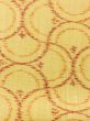 Photo5: M0712U Used Japanese women  Yellow HITOE unlined / Wool. Abstract pattern   (Grade D) (5)
