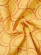 Photo9: M0712U Used Japanese women  Yellow HITOE unlined / Wool. Abstract pattern   (Grade D) (9)