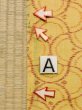 Photo11: M0712U Used Japanese women  Yellow HITOE unlined / Wool. Abstract pattern   (Grade D) (11)