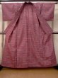 Photo2: M0712V Used Japanese women  Purple HITOE unlined / Wool. Stripes,   (Grade D) (2)