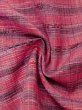 Photo9: M0712V Used Japanese women  Purple HITOE unlined / Wool. Stripes,   (Grade D) (9)