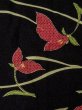 Photo6: M0712Y Used Japanese women  Black HITOE unlined / Wool. Flower,   (Grade D) (6)