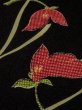 Photo8: M0712Y Used Japanese women  Black HITOE unlined / Wool. Flower,   (Grade D) (8)