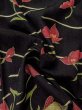 Photo9: M0712Y Used Japanese women  Black HITOE unlined / Wool. Flower,   (Grade D) (9)