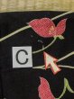 Photo14: M0712Y Used Japanese women  Black HITOE unlined / Wool. Flower,   (Grade D) (14)