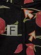 Photo17: M0712Y Used Japanese women  Black HITOE unlined / Wool. Flower,   (Grade D) (17)