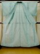 Photo2: M0712Z Used Japanese women  Light Blue HITOE unlined / Linen. Abstract pattern   (Grade B) (2)