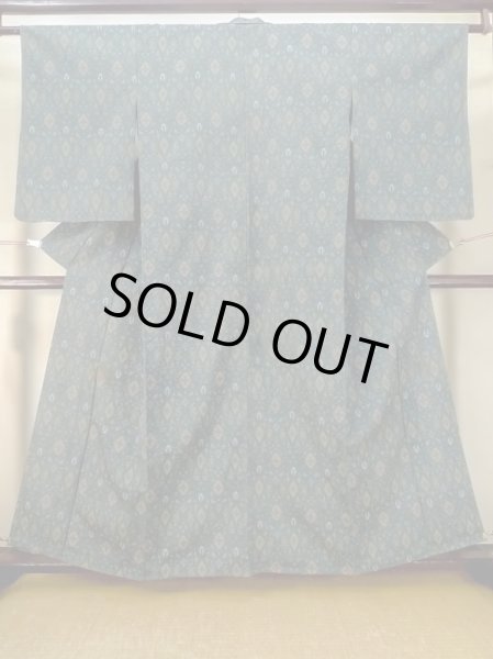 Photo1: M0713A Used Japanese women  Multi Color SHIOZAWA TSUMUGI pongee / Silk. Cross,   (Grade B) (1)