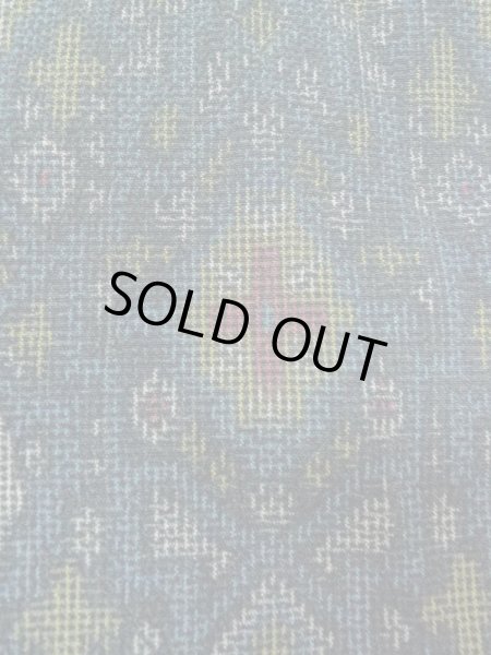 Photo5: M0713A Used Japanese women  Multi Color SHIOZAWA TSUMUGI pongee / Silk. Cross,   (Grade B) (5)