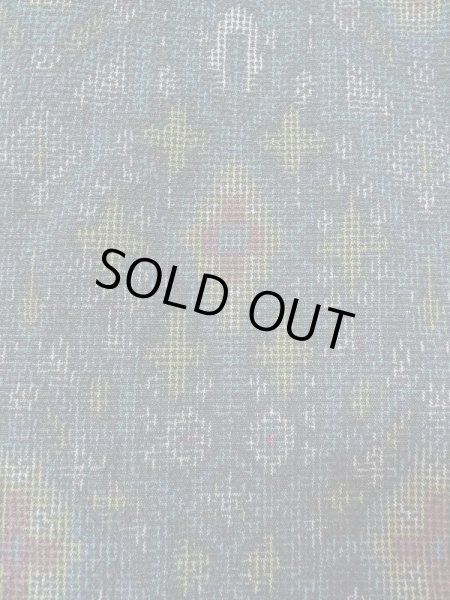 Photo6: M0713A Used Japanese women  Multi Color SHIOZAWA TSUMUGI pongee / Silk. Cross,   (Grade B) (6)