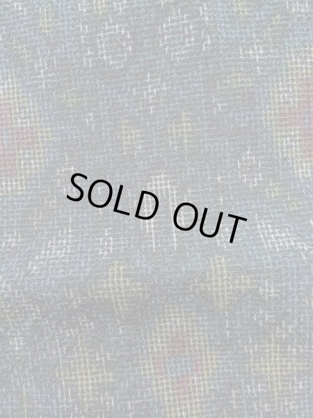 Photo7: M0713A Used Japanese women  Multi Color SHIOZAWA TSUMUGI pongee / Silk. Cross,   (Grade B) (7)