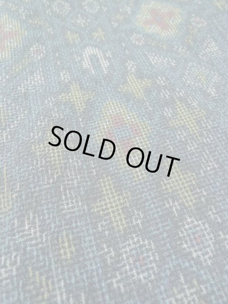 Photo8: M0713A Used Japanese women  Multi Color SHIOZAWA TSUMUGI pongee / Silk. Cross,   (Grade B) (8)