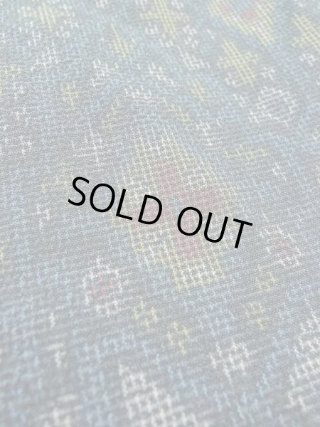 Photo9: M0713A Used Japanese women  Multi Color SHIOZAWA TSUMUGI pongee / Silk. Cross,   (Grade B) (9)