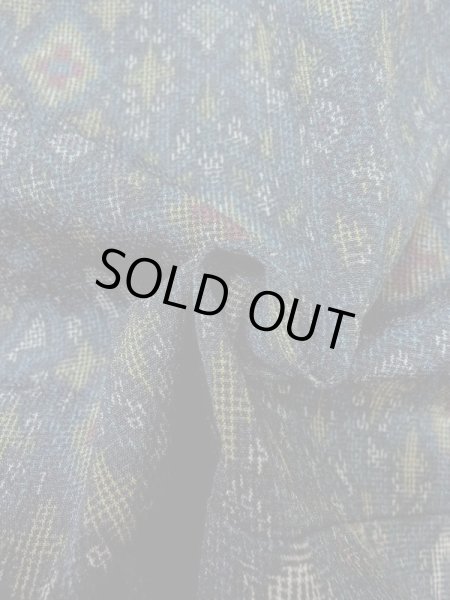 Photo11: M0713A Used Japanese women  Multi Color SHIOZAWA TSUMUGI pongee / Silk. Cross,   (Grade B) (11)