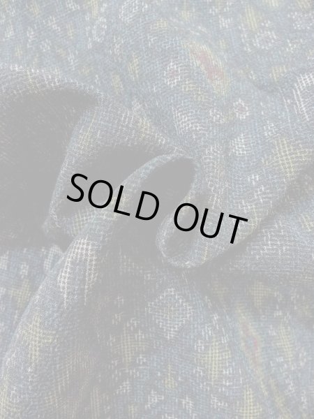 Photo12: M0713A Used Japanese women  Multi Color SHIOZAWA TSUMUGI pongee / Silk. Cross,   (Grade B) (12)