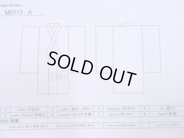Photo13: M0713A Used Japanese women  Multi Color SHIOZAWA TSUMUGI pongee / Silk. Cross,   (Grade B) (13)