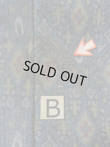 Photo15: M0713A Used Japanese women  Multi Color SHIOZAWA TSUMUGI pongee / Silk. Cross,   (Grade B) (15)