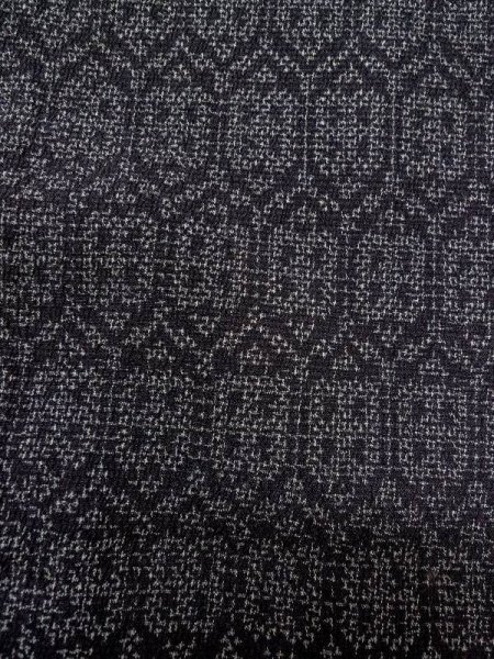 Photo5: M0713B Used Japanese womenDark Purplish Gray HITOE unlined / Silk. Tortoise-shell pattern(Hexagonal pattern),   (Grade A) (5)
