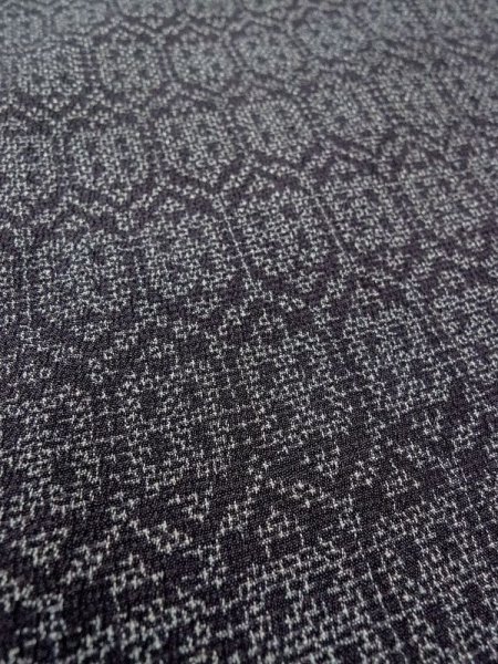 Photo7: M0713B Used Japanese womenDark Purplish Gray HITOE unlined / Silk. Tortoise-shell pattern(Hexagonal pattern),   (Grade A) (7)