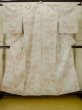 Photo1: M0713C Used Japanese women Light Gray HITOE unlined / Silk. Flower,   (Grade B) (1)