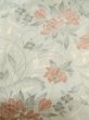 Photo3: M0713C Used Japanese women Light Gray HITOE unlined / Silk. Flower,   (Grade B) (3)