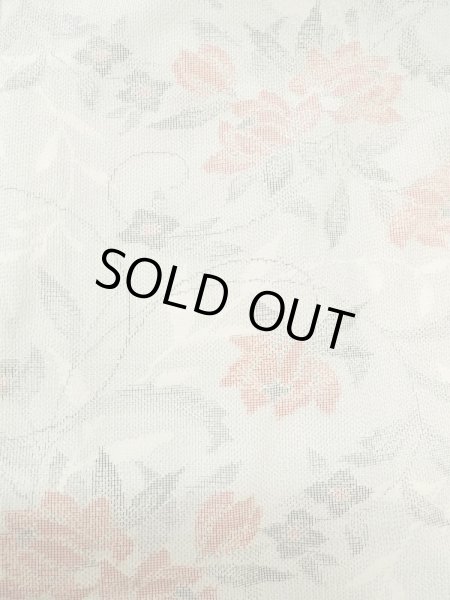 Photo3: M0713C Used Japanese women Light Gray HITOE unlined / Silk. Flower,   (Grade B) (3)