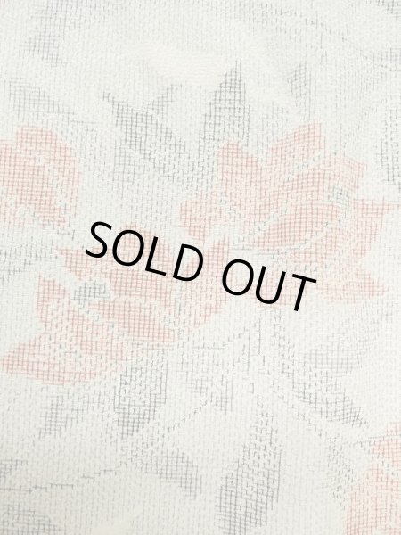 Photo5: M0713C Used Japanese women Light Gray HITOE unlined / Silk. Flower,   (Grade B) (5)