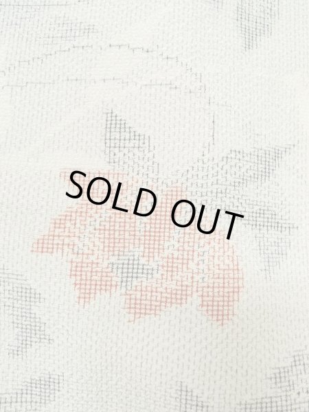 Photo6: M0713C Used Japanese women Light Gray HITOE unlined / Silk. Flower,   (Grade B) (6)