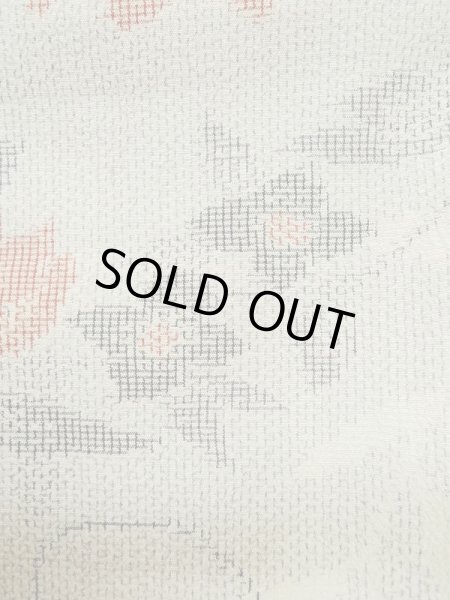 Photo7: M0713C Used Japanese women Light Gray HITOE unlined / Silk. Flower,   (Grade B) (7)