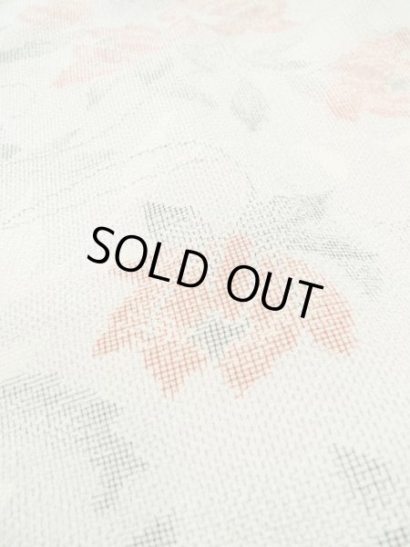 Photo8: M0713C Used Japanese women Light Gray HITOE unlined / Silk. Flower,   (Grade B) (8)