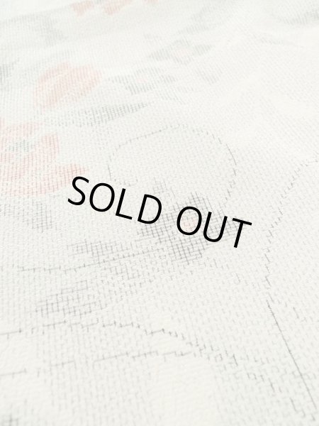 Photo10: M0713C Used Japanese women Light Gray HITOE unlined / Silk. Flower,   (Grade B) (10)