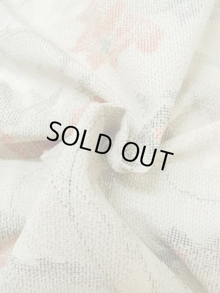 Photo11: M0713C Used Japanese women Light Gray HITOE unlined / Silk. Flower,   (Grade B) (11)