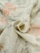 Photo12: M0713C Used Japanese women Light Gray HITOE unlined / Silk. Flower,   (Grade B) (12)