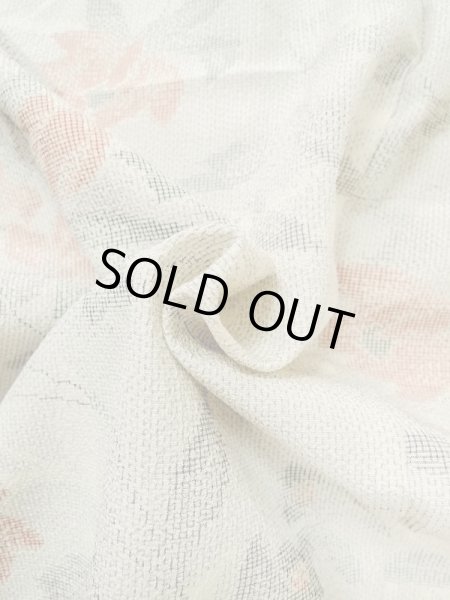 Photo12: M0713C Used Japanese women Light Gray HITOE unlined / Silk. Flower,   (Grade B) (12)