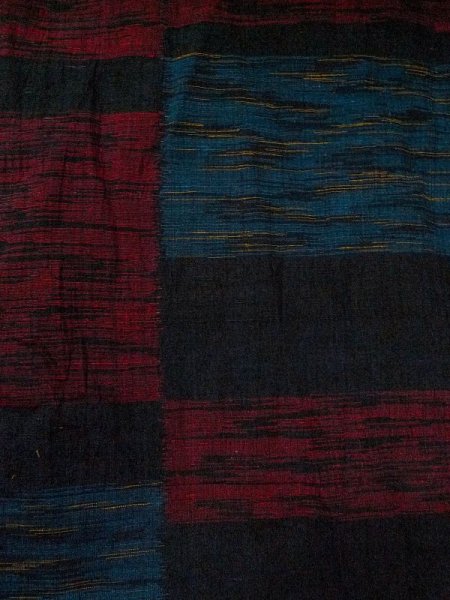 Photo3: M0713D Used Japanese women  Black HITOE unlined / Silk. Quadrangle,   (Grade B) (3)