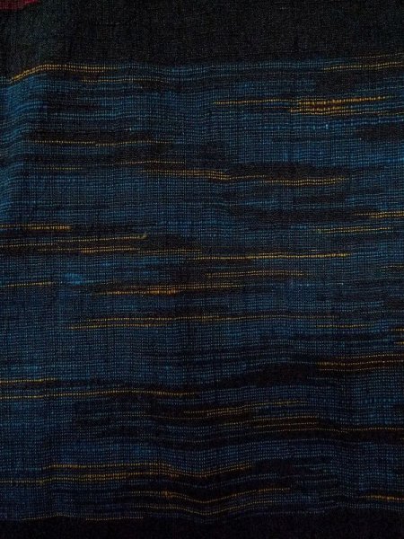 Photo5: M0713D Used Japanese women  Black HITOE unlined / Silk. Quadrangle,   (Grade B) (5)