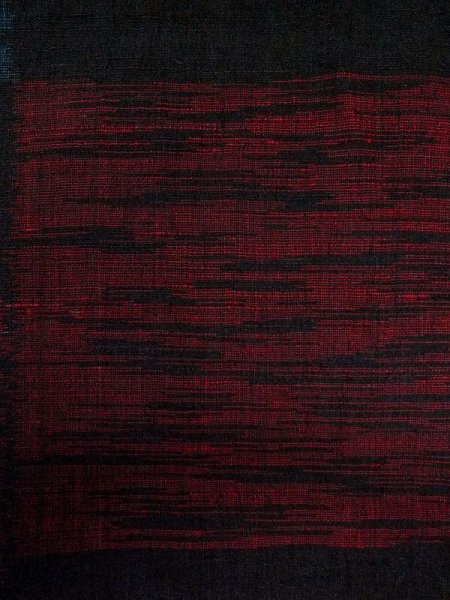 Photo6: M0713D Used Japanese women  Black HITOE unlined / Silk. Quadrangle,   (Grade B) (6)