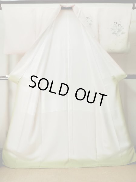 Photo3: Mint M0720C Used Japanese women Pale Pink HOUMONGI formal / Silk. Flower,   (Grade A) (3)