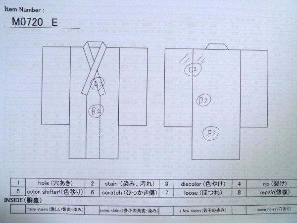 Photo14: M0720E Used Japanese women  Off White KOMON dyed / Silk. Flower,   (Grade C) (14)