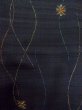 Photo5: M0720I Used Japanese women  Black KOMON dyed / Silk. Geometrical pattern,   (Grade A+) (5)