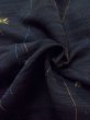 Photo13: M0720I Used Japanese women  Black KOMON dyed / Silk. Geometrical pattern,   (Grade A+) (13)