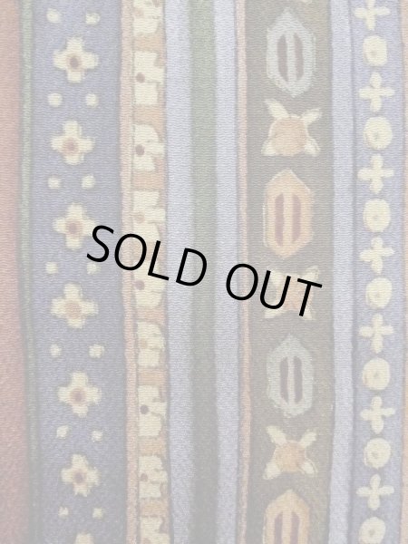 Photo5: Mint M0720K Used Japanese women Pale Multi Color KOMON dyed / Silk. Flower,   (Grade A) (5)