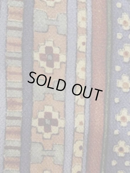 Photo7: Mint M0720K Used Japanese women Pale Multi Color KOMON dyed / Silk. Flower,   (Grade A) (7)