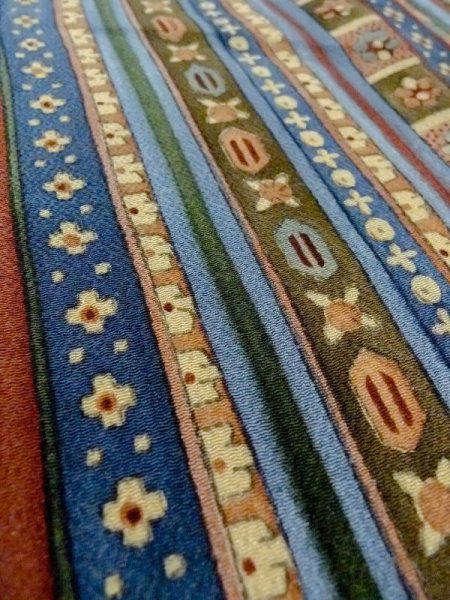 Photo8: Mint M0720K Used Japanese women Pale Multi Color KOMON dyed / Silk. Flower,   (Grade A) (8)