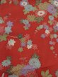 Photo3: M0720M Used Japanese women  Red KOMON dyed / Silk. Flower,   (Grade A) (3)