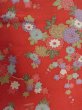 Photo4: M0720M Used Japanese women  Red KOMON dyed / Silk. Flower,   (Grade A) (4)