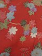 Photo6: M0720M Used Japanese women  Red KOMON dyed / Silk. Flower,   (Grade A) (6)