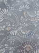 Photo5: M0720N Used Japanese women Pale Gray KOMON dyed / Silk. Flower,   (Grade B) (5)