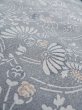 Photo9: M0720N Used Japanese women Pale Gray KOMON dyed / Silk. Flower,   (Grade B) (9)