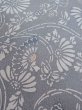 Photo10: M0720N Used Japanese women Pale Gray KOMON dyed / Silk. Flower,   (Grade B) (10)